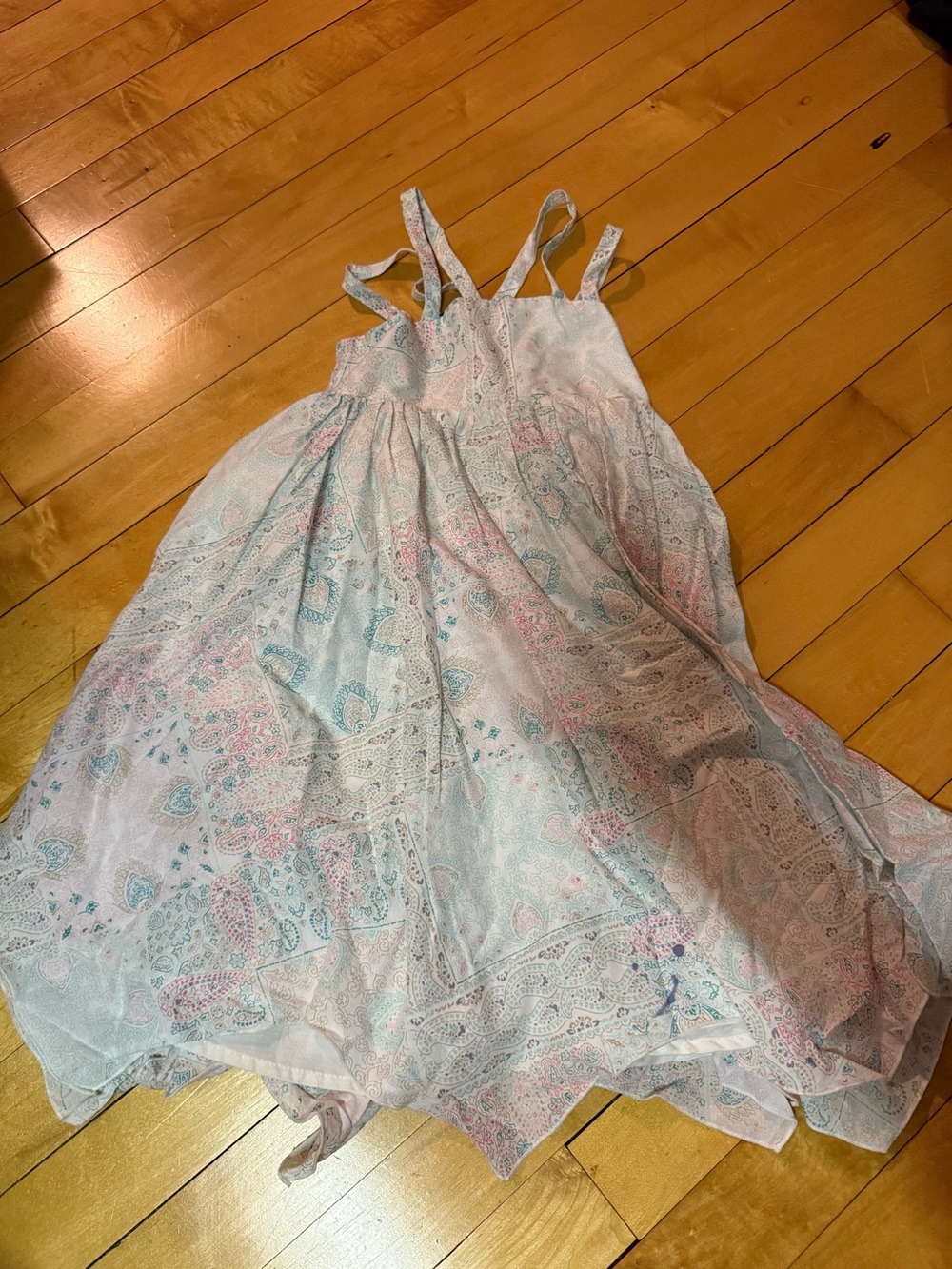 Artisan Ny Pastel Paisley Maxi Dress - Light Blue & Pink